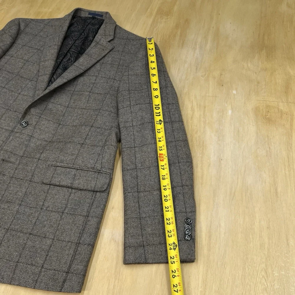Jos A Bank Soft Tweed Blazer Sport Coat Mens 41R Tailored Fit Wool Tan/Gray